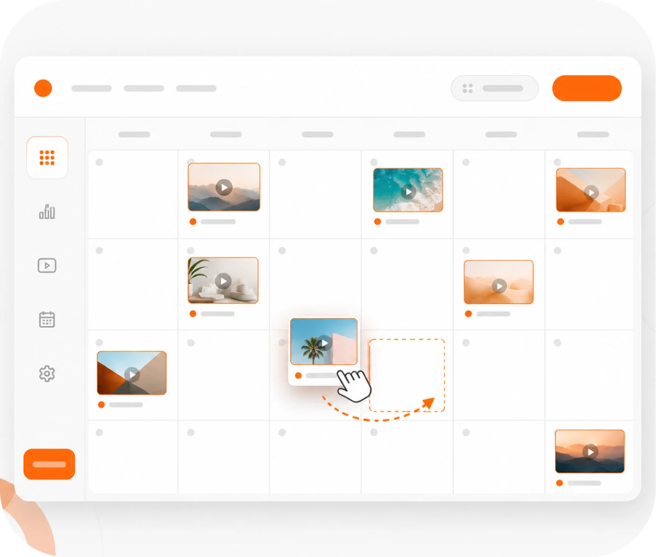 Content planning in calendar Content planning in calendar
