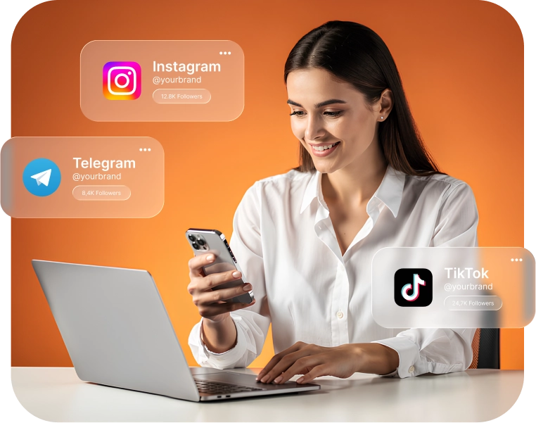 Manage
all social networks
in one service Manage
all social networks
in one service
