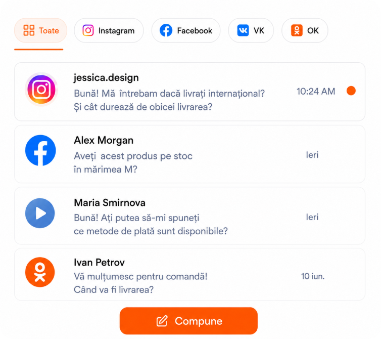 Unified inbox for all social networks Unified inbox for all social networks